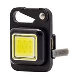 Hubstein LED Anahtarlıklı El Feneri Şişe Açacağı Usb’li Şarj Edilebilir Cep Boy Cob LED Mıknatıslı 4ışık Modlu - Siyah