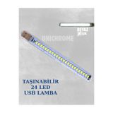 Hubstein Taşınabilir Mini Usb Led Lamba 24 Beyaz Led 5730 Smd Kamp Stick Led Fener