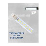 Hubstein Taşınabilir Mini Usb Led Lamba 8 Beyaz Led 5730 Smd Kamp Stick Led Fener
