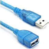 Hubstein USB 2.0 Uzatma Kablosu Dişi Erkek Uzatıcı USB Uzatma Kablo - 30CM - Mavi - 3 m