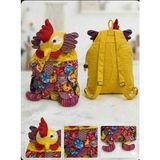 Hüco Bazaar Otantik Bohem Patchwork Baykuş Desenli Şık Bez Çanta - Sarı