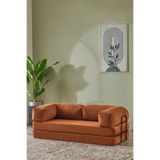 Huga Metal Relax 200cm Kanepe, Fitilli Kadife, Yıkanır, Silinir, Dinlenme Koltuğu, Yatak Olabilen, Kiremit