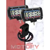 Hügel 84W Motosiklet Led Sis Farı Takımı Kırmızı Mavi Beyaz Çakarsız Ve Usbli Aç Kapa Butonu Seti