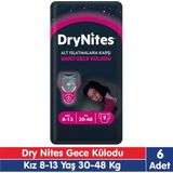 Huggies Drynites 8-13 Yaş Kız Emici Gece Külodu 30-48 kg 9 Adet Cilt Dostu Özellikler - Çok Renkli - 8 - 10 Yaş