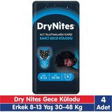 Huggies Drynites Erkek 8-13 Yaş Emici Gece Külodu 30-48 kg 9x4 36 Adet - Çok Renkli - 8 - 10 Yaş