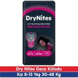 Huggies Drynites Kız 8-13 Yaş 30-48 kg 9'lu Emici Gece Külodu