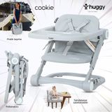 Huggy Cookie Katlanabilir Mama Sandalyesi – Portatif, Taşınabilir, Yıkanabilir Tepsili - Gri