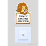 Huggy Craft Bebek Uyuyor Aslan V2 Sticker Kapı Zili Etiketi