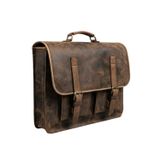 Huggy Craft Mihmander Hakiki Deri Laptop Ve Evrak Çantası - El Yapımı Vintage Postacı Çantası