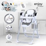 Huggy Enjoy Kumandalı Katlanabilir Elektrikli Salıncak Mama Sandalyesi gri