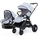 Huggy Mate 5 in 1 Extra Parlak Çift Yönlü Gri Travel Bebek Arabası