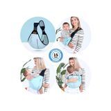 Huggy Mommy Su Yeşili Ergonomik Bebek Taşıma Çantası Bebek Taşıyıcı Sling Puset Ana Kucağı Kanguru Hafif Pratik