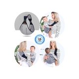 Huggy Mommy Taş Gri Ergonomik Bebek Taşıma Çantası Bebek Taşıyıcı Sling Puset Ana Kucağı Kanguru Hafif Pratik