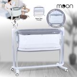 Huggy Moon Otomatik Sallanabilir Hareket Sensörlü Kumandalı Oyun Parkına Dönüşebilen Anne Yanı Elektrikli Beşik - Gri