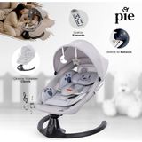Huggy Pie Yenidoğana Uygun Otomatik Sallanabilir Kumandalı Bluetooth Müzikli Ana Kucağı Antrasit Gri - Gri - Antrasit