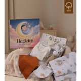 Huglette Nova - Premium Yenidoğan Bebek Seti – Amigurumi + Müslin Örtü + 2’li Zıbın – Baby Box - Bej - 0 - 3 Ay