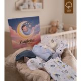 Huglette Nova - Premium Yenidoğan Bebek Seti – Amigurumi + Müslin Örtü + 2’li Zıbın – Baby Box - Mavi - 3 - 6 Ay