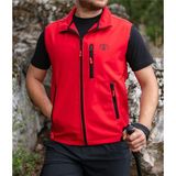 Huğlu Outdoor Softshell Yelek Fermuarlı Cepli Mevsimlik - Kırmızı