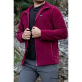 Huğlu Outdoor Tam Fermuarlı Bordo Polar Hırka - 2XL