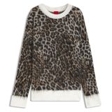 HUGO Bisiklet Yaka Leopar Desenli Kazak, M, 5003335785, Kahve, Kadın
