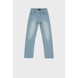 Hugo Boss Streç Pamuklu Regular Fit Çocuk Jeans 24713 Z25 Kot Pantolon 24713/Z25 Stone - 6 Yaş - Buz Mavisi