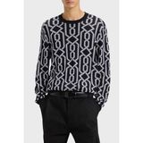 Hugo Desenli Yün Karışımlı Regular Fit Bisiklet Yaka Kazak Erkek Kazak 50547001 001 - Siyah - 2XL