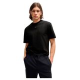 HUGO Erkek Dalile Regular-Fit tişört, interlok pamuk, Stack logolu, siyah 1, XL