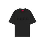 HUGO Erkek Dinkee tişört, pamuk jarseden, reflektörlü logolu, Siyah, XS