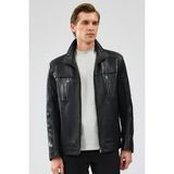 Hugo Erkek Siyah Regular Deri Ceket 24WGE65401M - 3XL