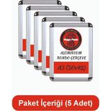 Hugo Kırtasiye A3 Rondo (30X42) Çerçeve Alüminyum 5 Adet - Gri