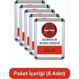 Hugo Kırtasiye A4 Rondo (21X30) Çerçeve Alüminyum 5 Adet - Gri