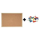 Hugo Kırtasiye Hugo Mantar Pano 60 x 90 1 Paket Harita Çivisi - Kahverengi