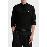 Hugo Logolu Regular Fit Yarım Fermuarlı Dik Yaka Kazak Erkek Kazak 50543786 001 - Siyah