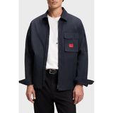 Hugo Pamuk Karışımlı Relaxed Fit Logolu Fermuarlı Kanvas Gömlek Erkek Gömlek 50482701 405 - XL - Lacivert