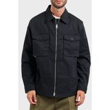 Hugo Pamuklu Relaxed Fit Logolu Fermuarlı Gömlek Ceket Erkek Gömlek Ceket 50545403 001 - Siyah