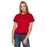 HUGO Regular Fit Logo Baskılı T-Shirt, XS, 5003335756, Kırmızı, Kadın