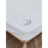 Hugoybedding 120X200 cm Fitted Yatak Koruyucu Sıvı Geçirmez Havlu Alez - 120 x 200 cm - Beyaz