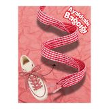 Hugs and Gifts Kırmızı Pötikare Kumaş Ayakkabı Bağcığı – 2’li, 145 cm x 2 cm Kurdele Sneaker Bağcığı 🍓
