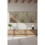 Huhuli Ahşap Çerçeveli 3'lü Wabi Sabi Koleksiyon Tablo Seti HUHU711 - 50 x 70