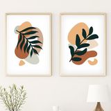 Huhuli Ahsap Cerceveli Modern Tablo Seti HUHU34 - 30 x 40 - Ahşap