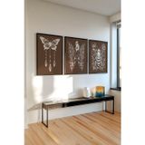 Huhuli Ahşap Siyah Çerçeveli 3'lü Mocha Moments Tablo Huhu512