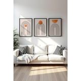 Huhuli Ahsap Siyah Cerceveli 3'lu Set Tablo - 50 x 35 - 000-Siyah