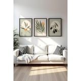 Huhuli Ahsap Siyah Cerceveli 3'lu Set Tablo - 50 x 70 - 000-Siyah