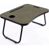 Huhuli Dekoratif Katlanır Laptop Sehpası Yatak Koltuk Üstü Kahvaltı Masası Bardaklıklı Tablet Yuvalı - Dinamik Istiridye Desenli - 60 x 40 cm - Vizon