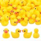 HUIANER Mini Reçine Ördek 100 ADET Minik Ördek Minyatür Ördek Figürleri Slime Bebek Evi Bahçe Peyzaj Bahçe Akvaryum Dekorasyonu için
