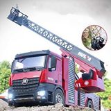 Huina 1561 1/14 22ch Yüksek Kalite Rc Model Uzaktan Kumandalı Merdivenli Yangın Söndürme İtfaiye Kamyonu İş Makinesi -su Püskürtme