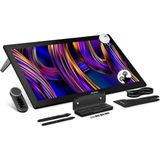 HUION KAMVAS Pro 27 (144Hz) Ekranlı 4K UHD Çizim Tableti, PenTech 4.0 Stylus 16384 Kalem Basıncı, Tuval Cam 3.0 △ E <1 Grafik Tablet %98 Adobe RGB Çoklu Dokunmatik Çizim Monitörü Keydial Uzaktan