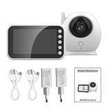 HUIOP Monitör, Kameralı 2.4GHz FHSS Monitör 720P 4.3 İnç LCD Ekran Video Kamera 2 Yönlü Ses Ağlayan Hareket Algılama Kızılötesi Gece Görüşü Ev Yatak Odası için 8 Ninni Döngü Kayıt Fonksiyonu