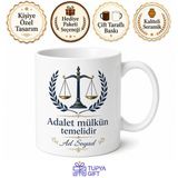 Hukukçuya Hediye Adalet Teorisi Kanun Maddeleri İnsan Hakları Hukukun Üstünlüğü Kupa Bardak