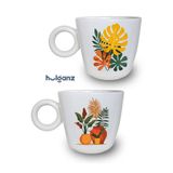 Hulganz El Yapımı 2 Adet Seramik Pasta ve Demlik Desenli Çay Kahve Fincanı Mug Bardak